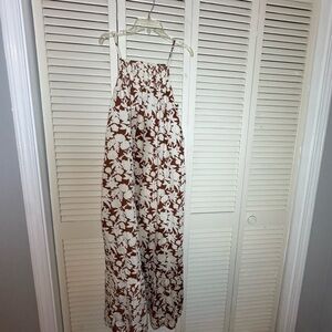 Universal Thread Brown and White Floral Jumpsuit